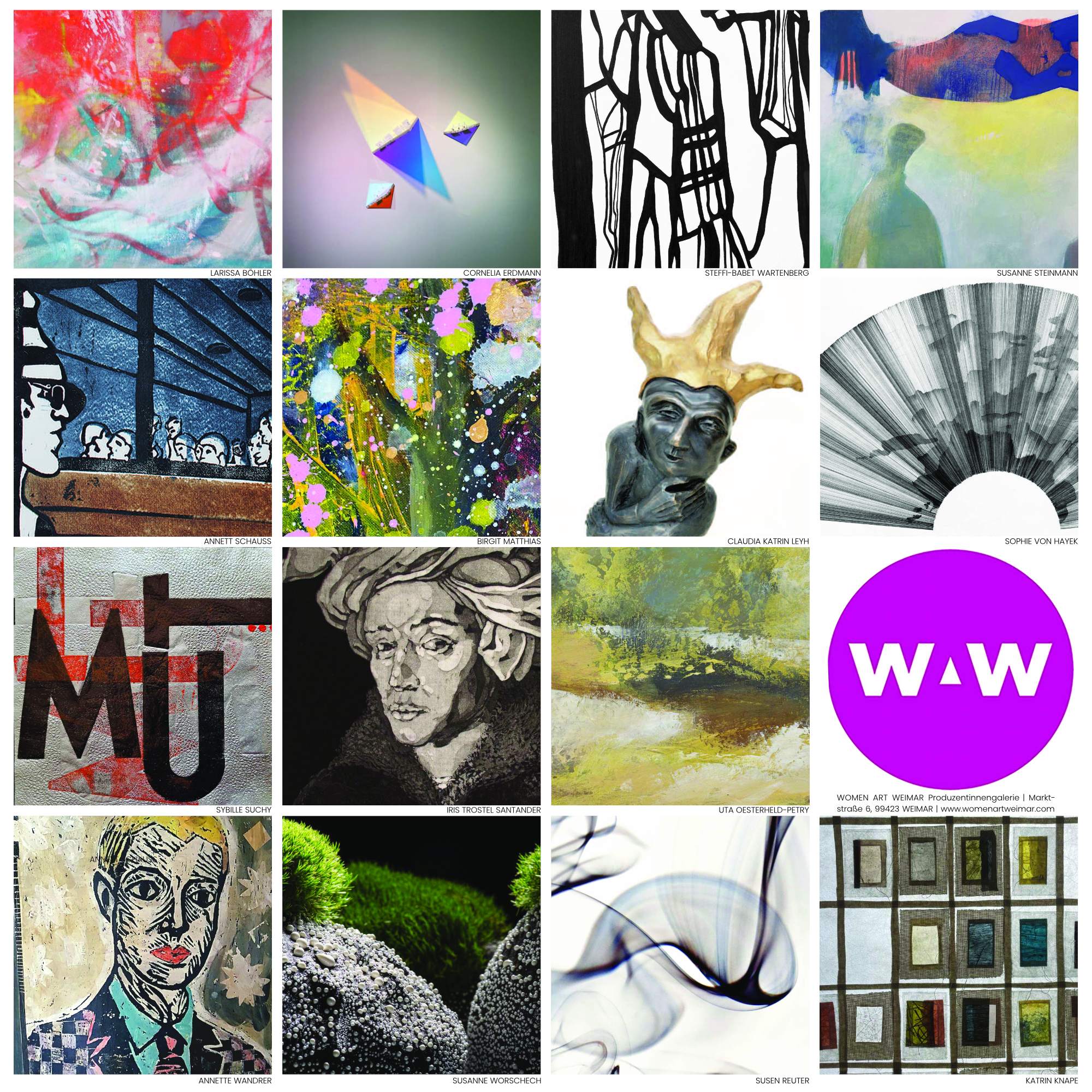 Die Ausstellung der WOMEN ART WEIMAR „In Bewegung _ 17 Positionen“ wird am 5. September um 19 Uhr eröffnet.